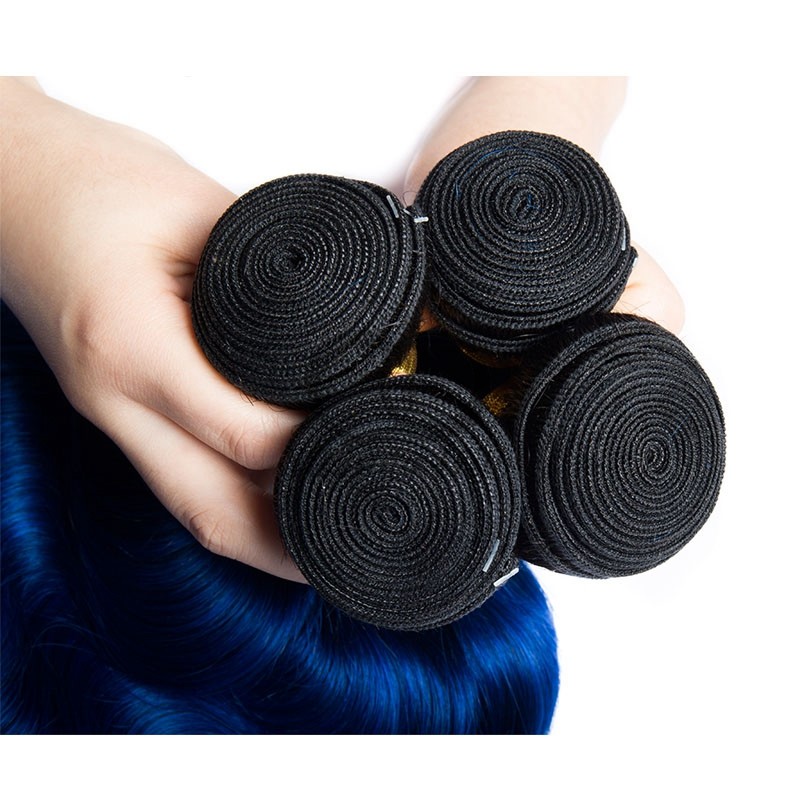 #T1B/Blue Body Wave Remy Human Hair Bundles Sew In Weave Bundles Brazilian Bundle Deals
