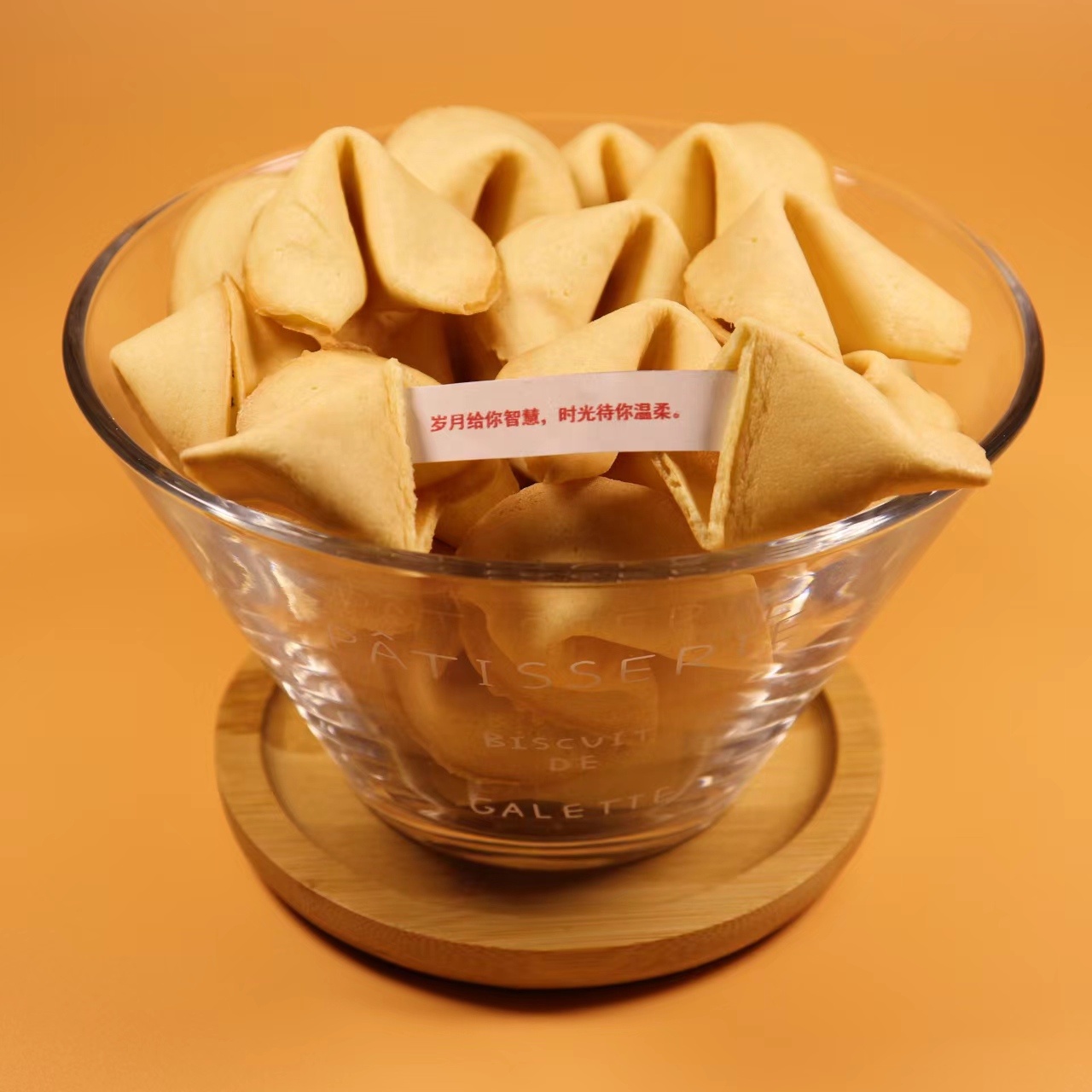 Texture Hard Chinese Sweets GK Flour Square Shape Custom Fortune Cookie Korean Snacks