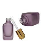 Frosted 70-120g Serum Dropper Bottles 50ml Square Glass Bottles