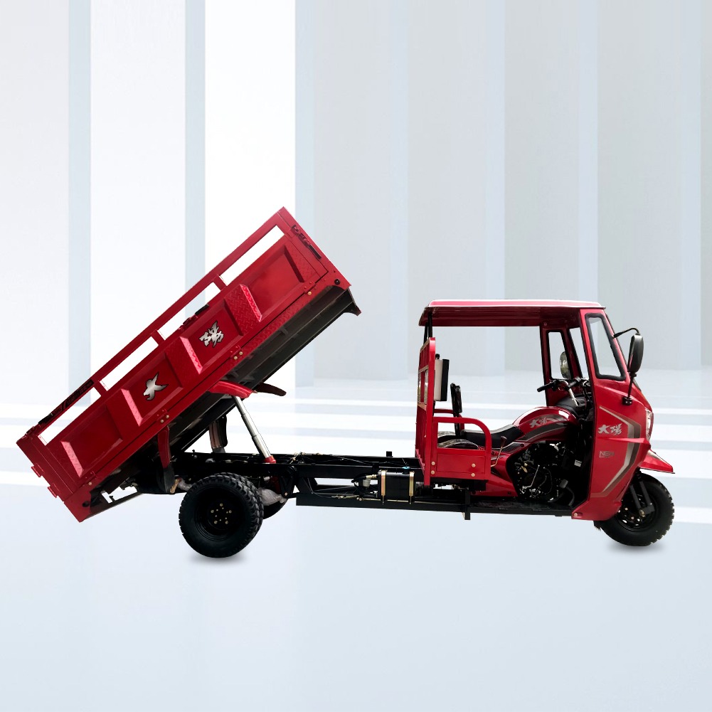 300cc DAYANG Five Wheel Auto Self Dumping Cargo Tricycle with Roof and 3 Wheel Design