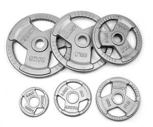 Quality 20kg Commercial Grade Tri-Grip Handles Portable Dumbbells Hammertone Cast Iron Weight Lifting Plate wholesale