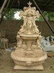 Three Angels White Stone Wall Water Marble Fountain Pool