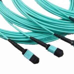 MPO Cable Connector 12 Core LSZH 3m , OM3 MM Fiber Optic Trunk Cable
