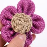 8cm Burlap Ribbon Flowers Diy Orange Black Jute Rope Flower