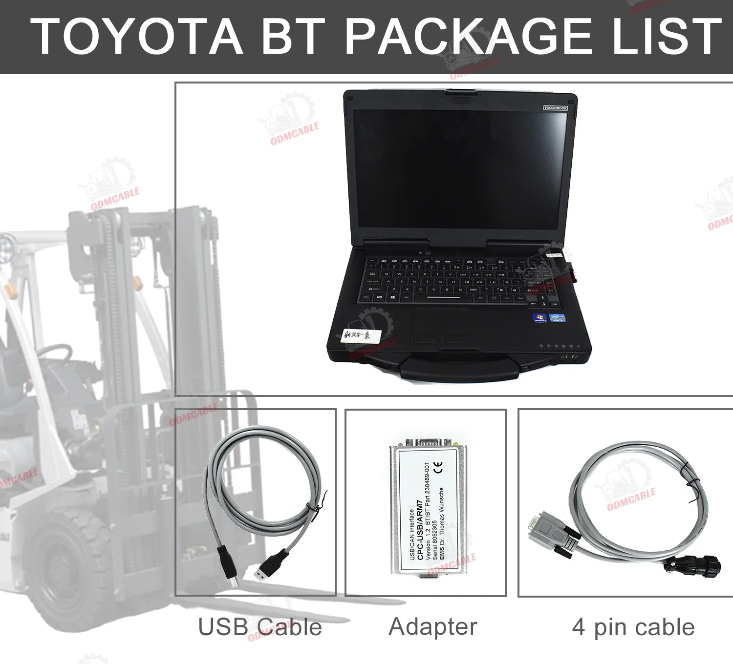 Communication Truckcom For Toyota Bt Forklift Diagnostic Tool Can Interface With Cf53 Laptop Service Software