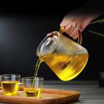 500ml/800ml/1000ml Large Capacity Glass Tea Pot with Heat Resistance and Classic