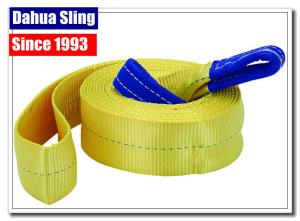 Quality Professional Vehicle Tow Straps With Eyes , Tow Truck Wheel Straps 75mm Width wholesale