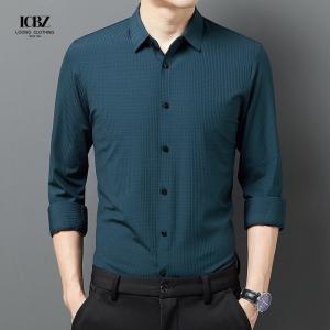 Quality Large Size Mens Designer Casual Long Sleeves Stretch Vertical Stripes Vintage Shirts wholesale