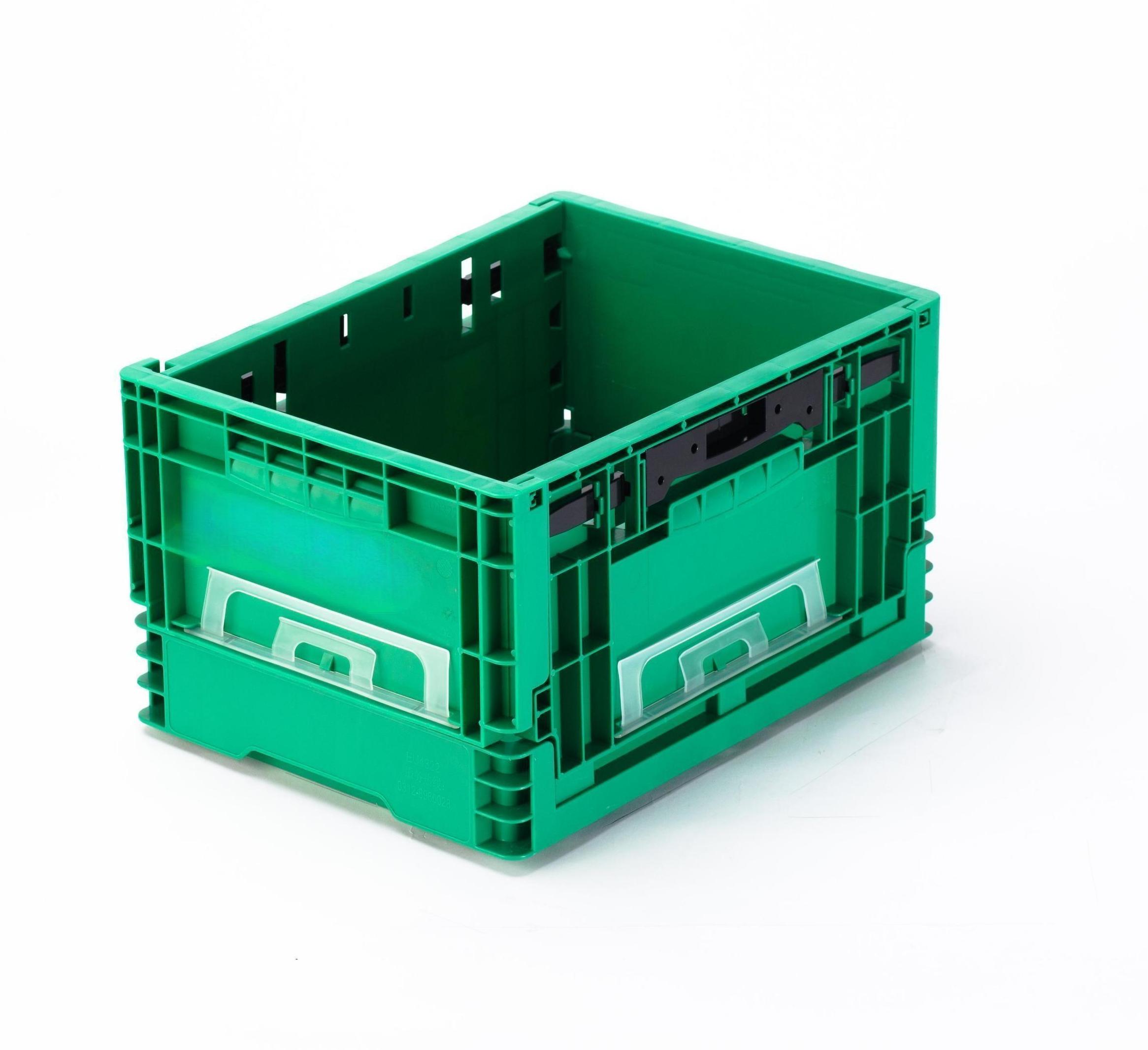 Collapsible EU Plastic Vegetable Moving Box with Customized Logo and Stackable Crate