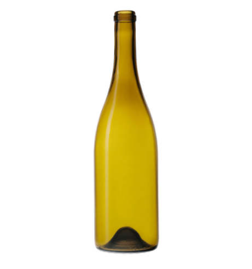 Chardonnay 750ml Custom Glass Bottle with Burgundy Shape and Cork Screen Painting