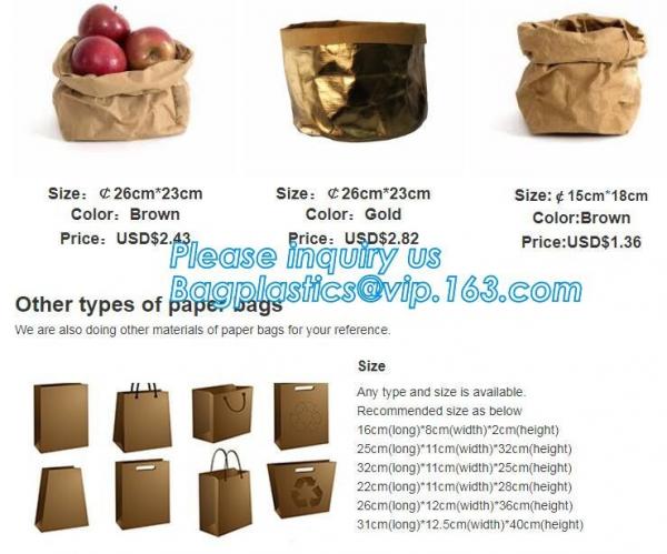 Tyvek and Kraft paper tote bag/market bag/handbags/lunch bag/shopping bag/washable bag and eco friendly BAGEASE BAGPLAST