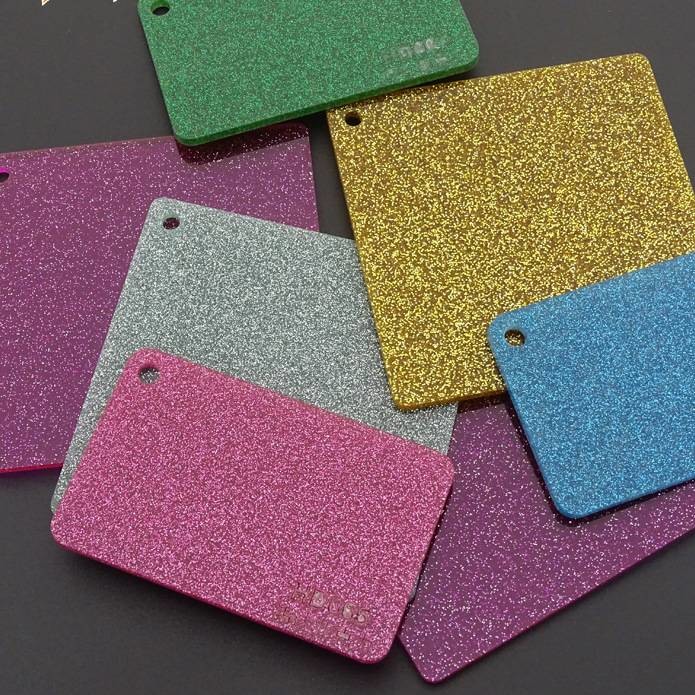 Green Colorful Glitter PMMA Acrylic Sheet Home Furniture DIY Art Crafts