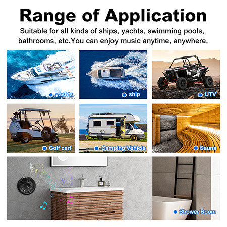 6.5 Inch White Marine Waterproof Speaker for Motorcycle Boat Car ATV UTV RV SPA