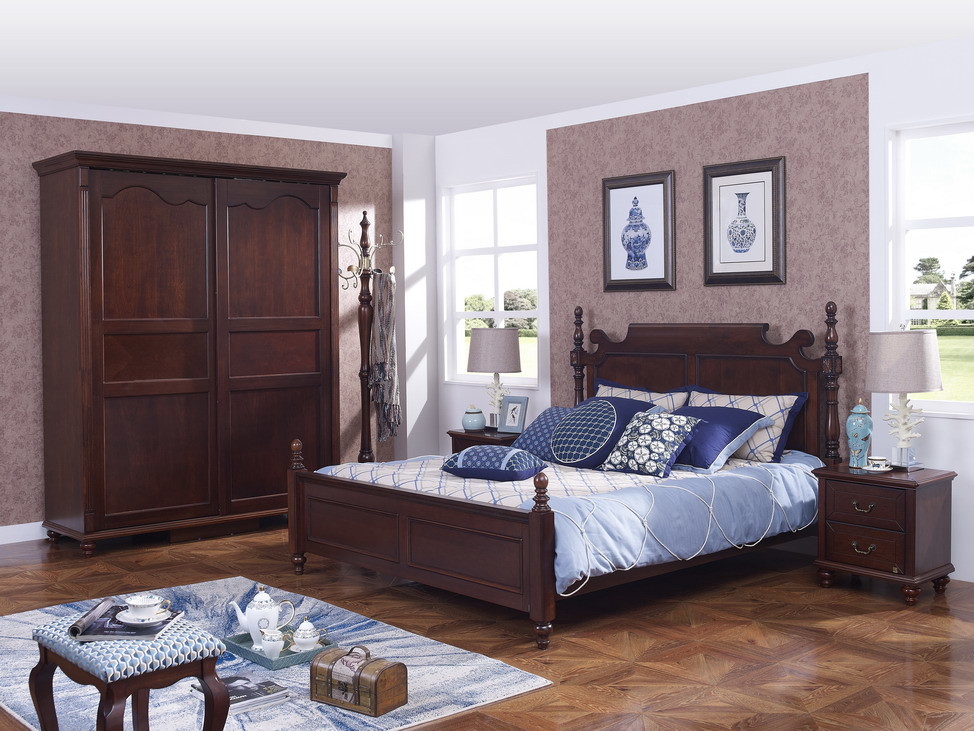 Rubber Wood Home office room furniture bookcase set by Glass door with Shelves and Study desk Computer table
