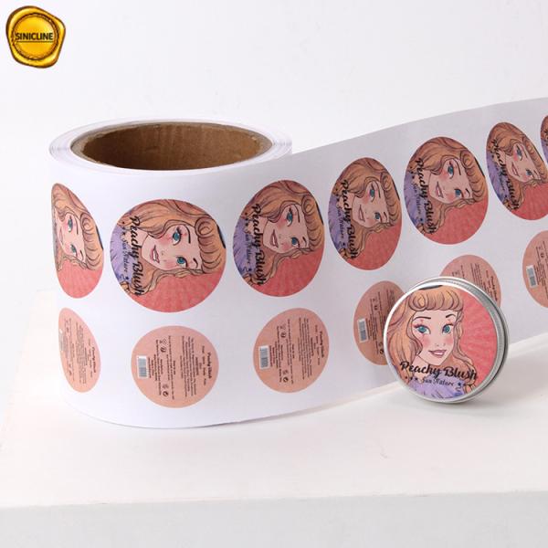 4c Waterproof Kraft Round Stickers Paper Glossy Makeup Bottle Labels For