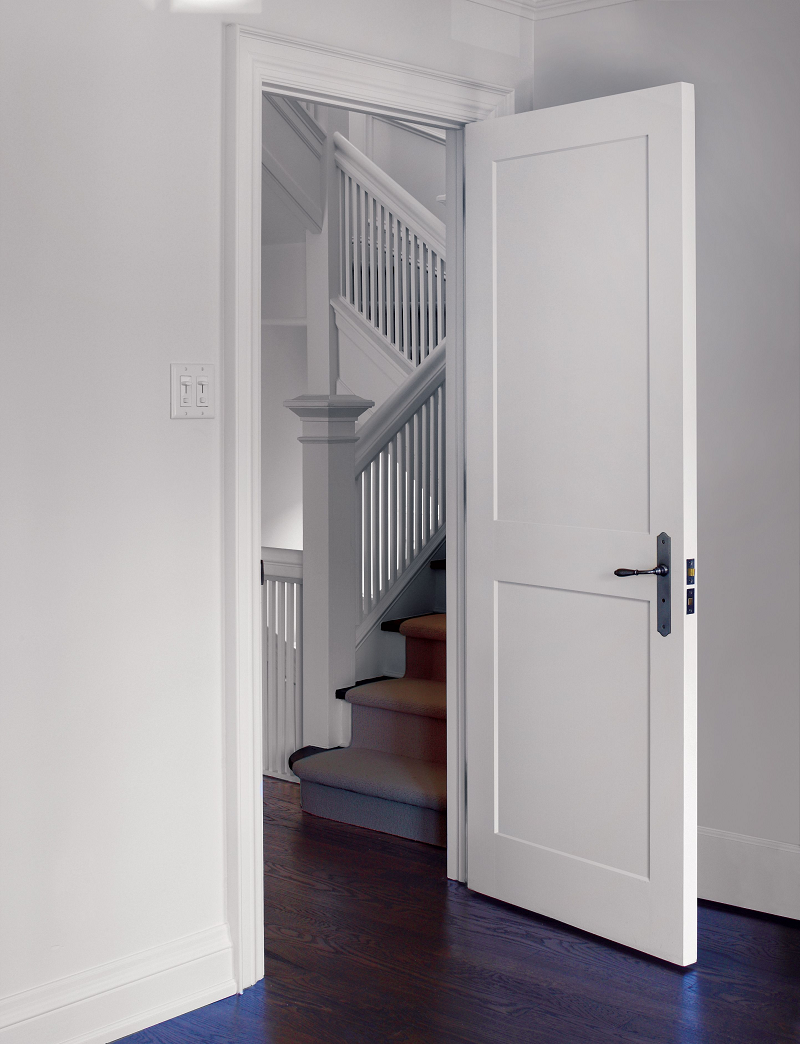 Solid Wood Veneer White Interior Door with Frame in Customized Size and Waterproof