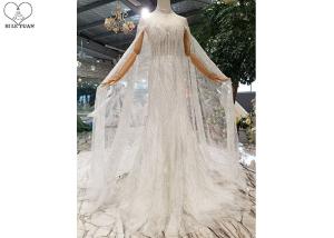 Quality Mermaid Silver Sequin Wedding Dress Inside Bead Tassels Dress Outside Cloak wholesale