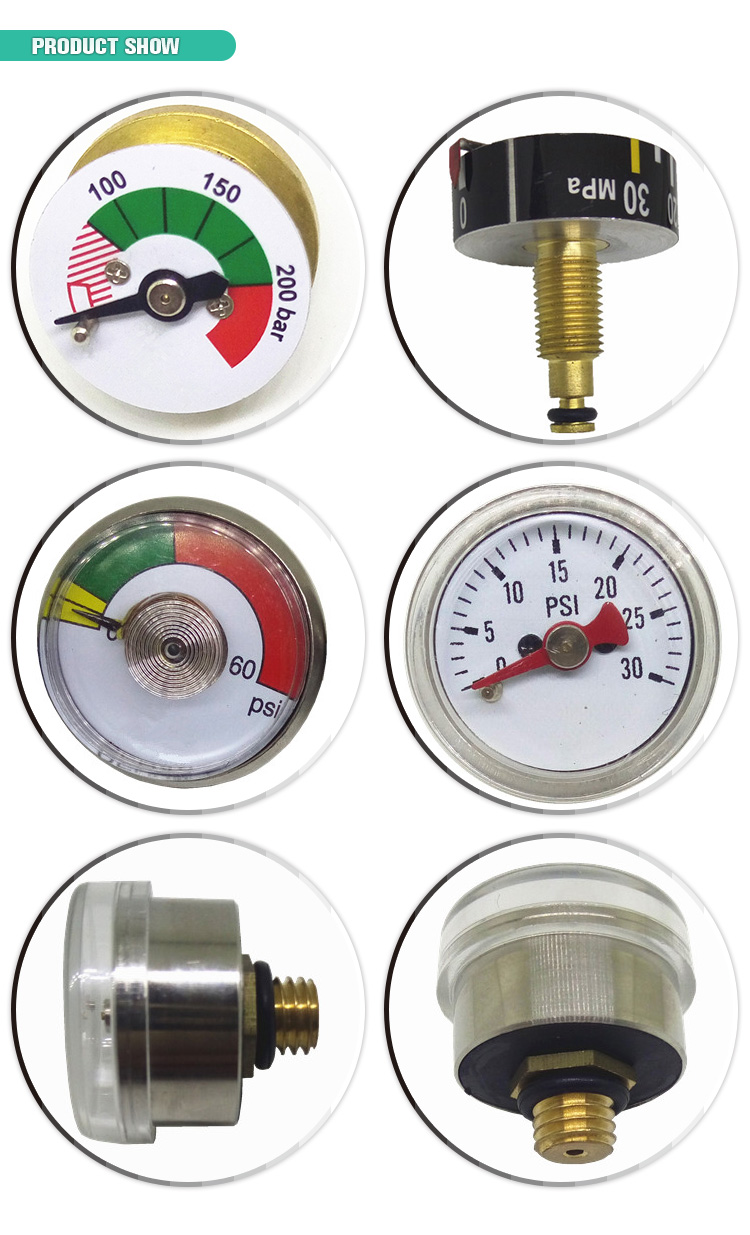 Small Pressure Gauge Manometer 23mm 22mm Hexagon Mini Air Pressure Gauge