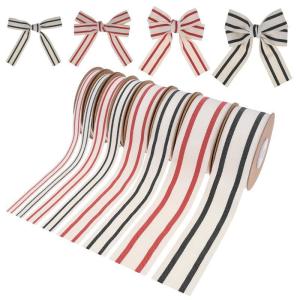 Quality ISO14001 Striped Cotton Ribbon 15mm-38mm Black And White Ribbon wholesale