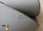 Grey 1500gsm 1.5mm E Glass Cloth , Silicone Coated Fiberglass Cloth Sheets