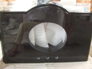 Quality Quartz Pure Black Vanity Top , Hotel Prefabricated Bathroom Vanity Tops wholesale