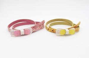 Quality Fashion Plastic Bowknot Childrens Leather Belts Custom Logo 95 - 100cm Length wholesale