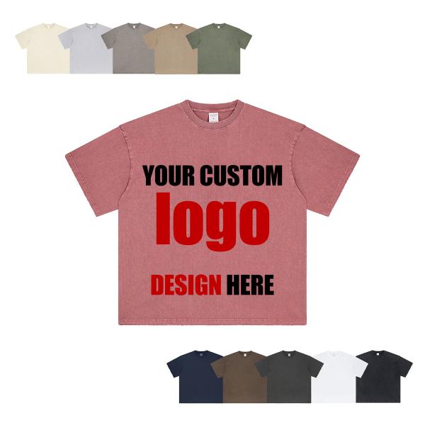 Acid Vintage Washed 250g Men's T-shirts Distressed Heavyweight Blank Oversized T