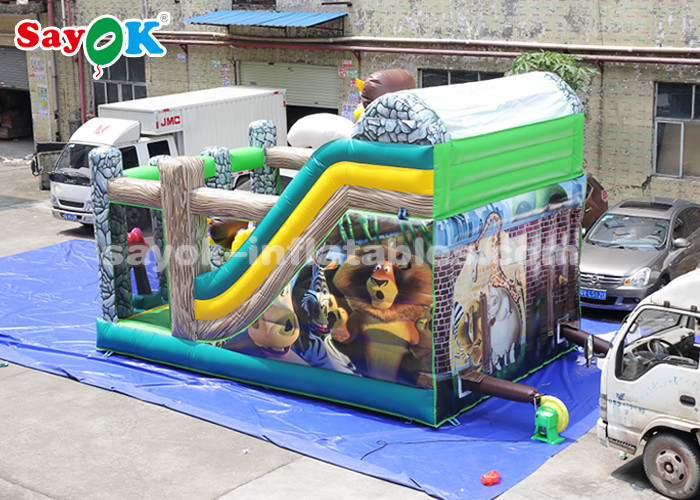 Commercial Inflatable Slide 6*4m Animal Theme Party Inflatable Bouncer Slide For Advertising