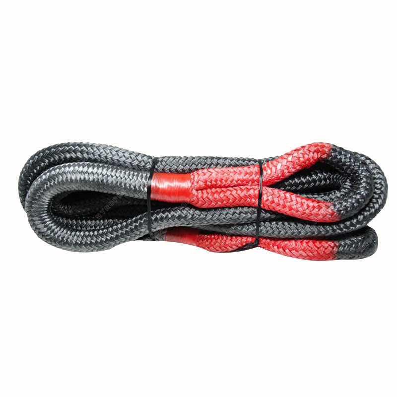 Super kinetic recovery tow rope with excellent resistance to wear and tear