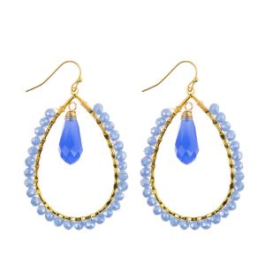 Grape Seeds Drop Shaped Handmade Beads Earring Multi Colors