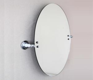 Quality Bedroom Adjustable Wall Mounted Bathroom Mirror Elliptic Brass Chrome Flat Surface wholesale