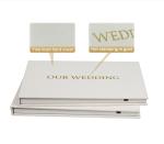 New material LCD video wedding invitation card linen video album with big
