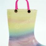 Slip On Waterproof 28EU PVC Rain Boots With Double Handles