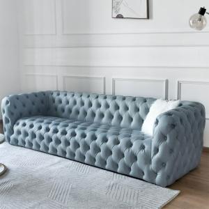 Quality Velvet Cloth Living Room Sofa Chair Modern American Full Pull Button wholesale