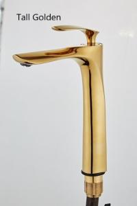 Quality Electroplate ODM Tall Body Golden Wash Basin Faucet wholesale