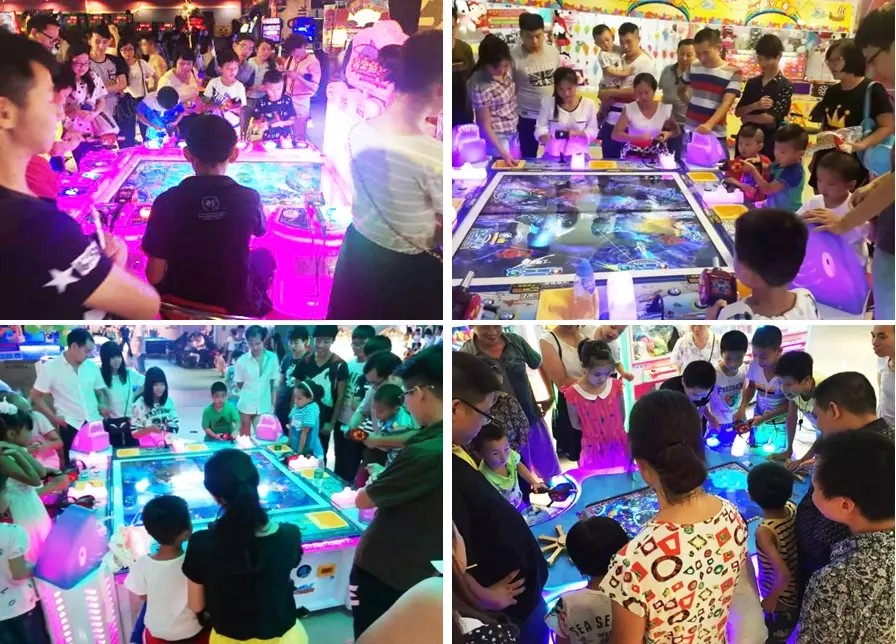 10 Players Kids Arcade Machine / Indoor Fishing King 10p Amusement Arcade Game Machine