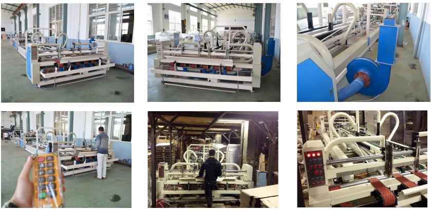 Automatic folder gluer with bundle in line for corrugated cardboard