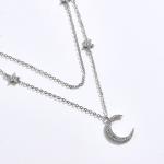 18in 2.9g Sterling Silver Necklace Chains AAAAA CZ Double Chain Necklace ODM