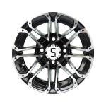 4x4 Bolt Pattern Golf Cart Alloy Wheels ET-25 Machined Glossy Black Bronze