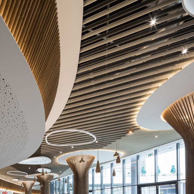 Open Cell Aluminum Customized Grid Ceiling Modern Strip Metal Ceilings Waterproof False Ceiling 0