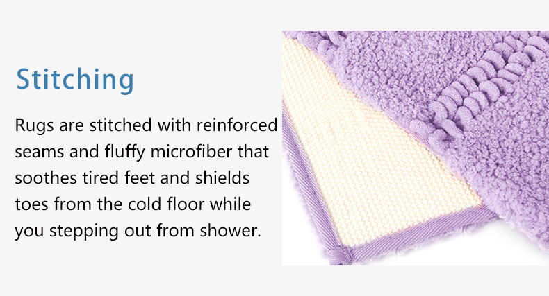 Shaggy Tufted Microfiber Chenille Bath Mat Water Absorbent