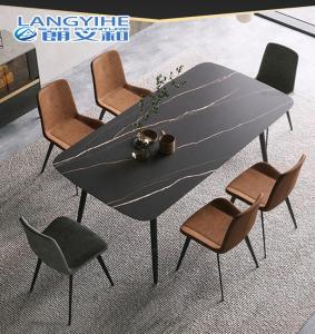 Quality Household Small Nordic Marble Dining Table Rectangular Metal Frame wholesale