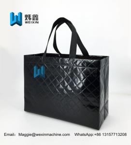 Quality Black 150g reusable embossed non woven tote bag with lamination wholesale