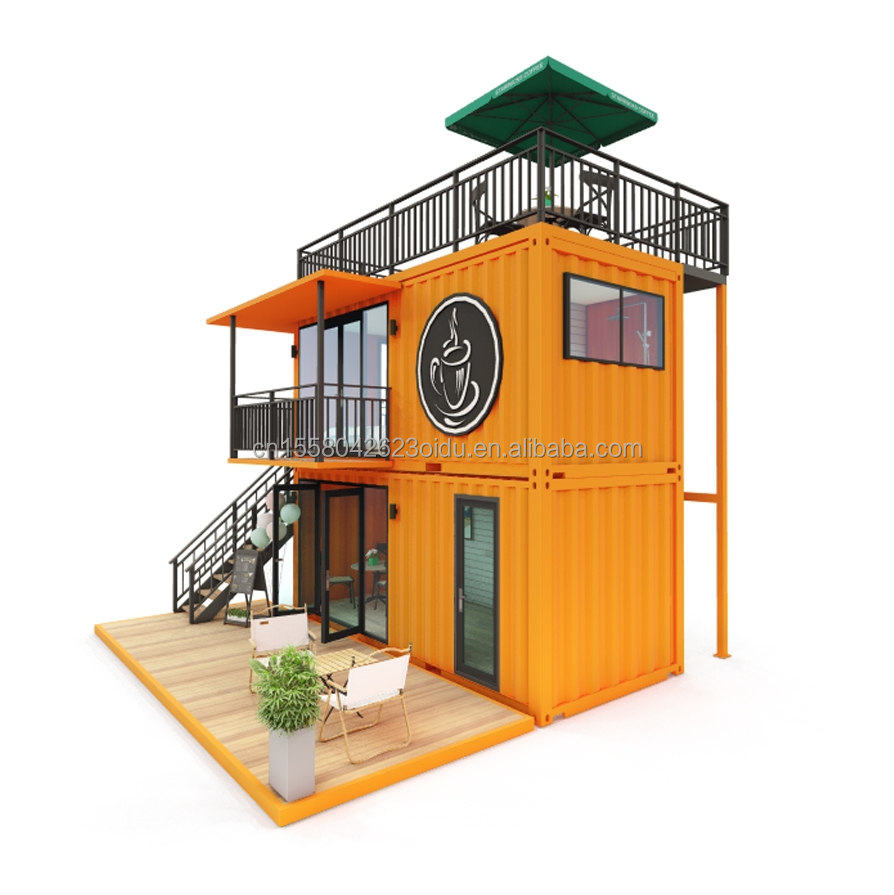 Galvanized Steel Square Tubes Modern Small Western-Style Tiny House Flat Pack Container Coffee Shop for Mall Application