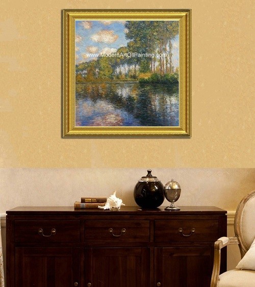 Franmed Claude Monet River Paintings , Nature Landscape Painting Canvas