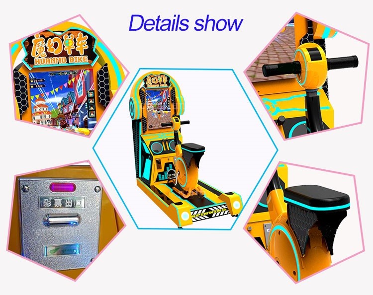 Fitness Sport Bike Video Arcade Racing Game Machine For Children Hardware + Acrylic