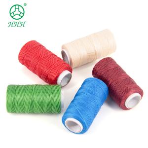 Quality Flat Waxed Braided Thread Waterproof Black Polyester Yarn for Leatherware 0.45mm Sewing wholesale