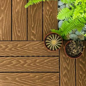 Quality Patio Wood Interlocking Composite Deck Tiles Weather Resistant wholesale