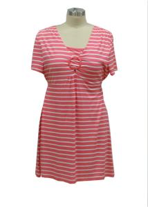 Quality Women'S Casual Cotton Summer Dresses , Striped Maternity Midi Dress Mini Yard Dye wholesale
