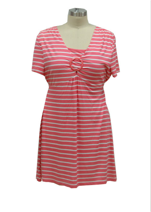 Women'S Casual Cotton Summer Dresses , Striped Maternity Midi Dress Mini Yard Dye